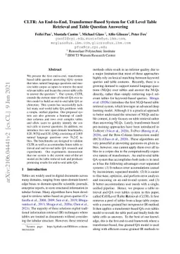 CLTR: An End-to-End, Transformer-Based System for Cell Level Table
  Retrieval and Table Question Answering
