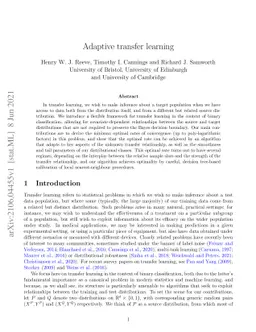 Adaptive transfer learning