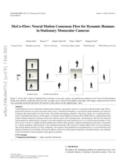 MoCo-Flow: Neural Motion Consensus Flow for Dynamic Humans in Stationary
  Monocular Cameras