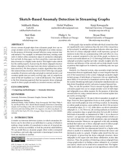 Sketch-Based Anomaly Detection in Streaming Graphs