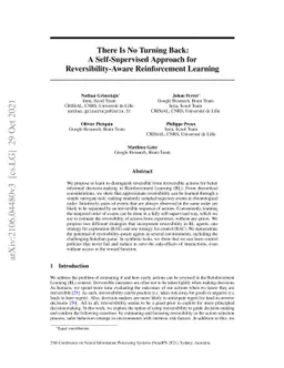 There Is No Turning Back: A Self-Supervised Approach for
  Reversibility-Aware Reinforcement Learning