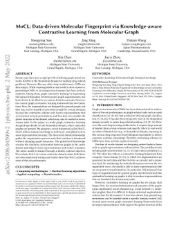 MoCL: Data-driven Molecular Fingerprint via Knowledge-aware Contrastive
  Learning from Molecular Graph
