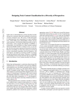 Designing Toxic Content Classification for a Diversity of Perspectives