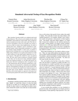 Simulated Adversarial Testing of Face Recognition Models