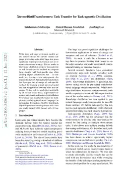 XtremeDistilTransformers: Task Transfer for Task-agnostic Distillation