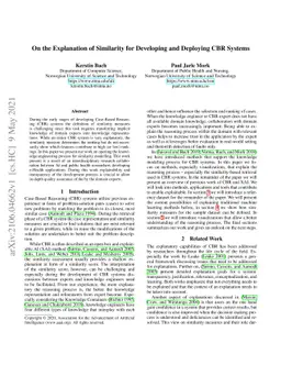 On the Explanation of Similarity for Developing and Deploying CBR
  Systems