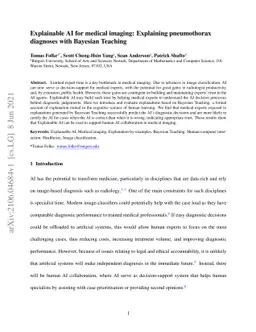 Explainable AI for medical imaging: Explaining pneumothorax diagnoses
  with Bayesian Teaching