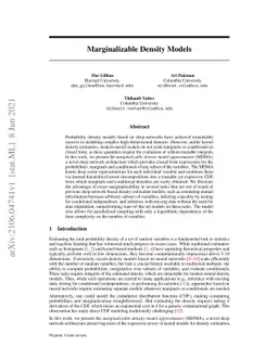 Marginalizable Density Models