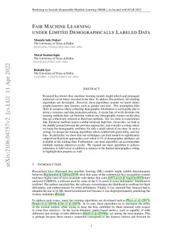 Fair Machine Learning under Limited Demographically Labeled Data