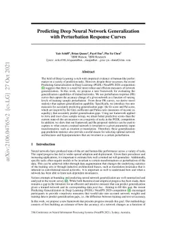Predicting Deep Neural Network Generalization with Perturbation Response
  Curves