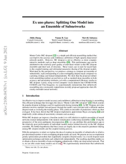 Ex uno plures: Splitting One Model into an Ensemble of Subnetworks