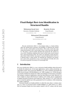 Fixed-Budget Best-Arm Identification in Structured Bandits