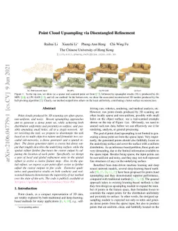 Point Cloud Upsampling via Disentangled Refinement
