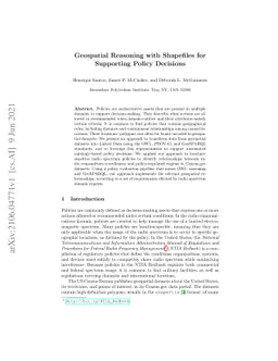 Geospatial Reasoning with Shapefiles for Supporting Policy Decisions