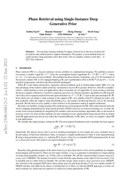 Phase Retrieval using Single-Instance Deep Generative Prior