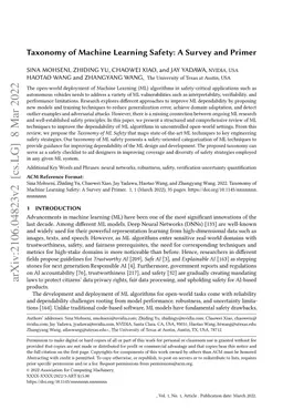 Taxonomy of Machine Learning Safety: A Survey and Primer