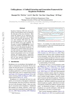 UniKeyphrase: A Unified Extraction and Generation Framework for
  Keyphrase Prediction