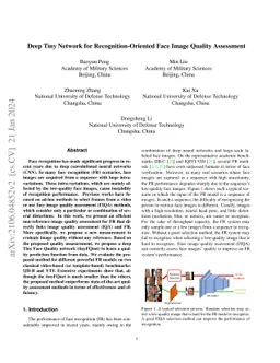 Deep Tiny Network for Recognition-Oriented Face Image Quality Assessment