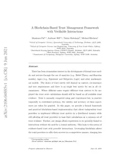A Blockchain-Based Trust Management Framework with Verifiable
  Interactions