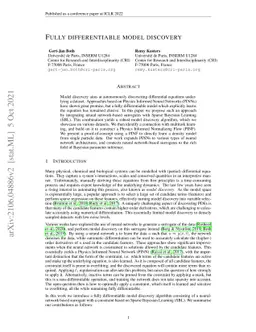 Fully differentiable model discovery
