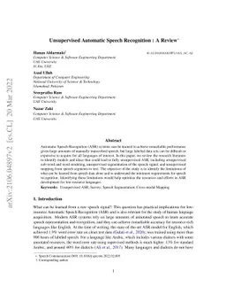 Unsupervised Automatic Speech Recognition: A Review