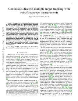 Continuous-discrete multiple target tracking with out-of-sequence
  measurements