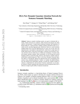 DGA-Net Dynamic Gaussian Attention Network for Sentence Semantic
  Matching