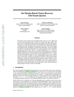 On Margin-Based Cluster Recovery with Oracle Queries