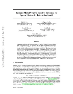 Fast and More Powerful Selective Inference for Sparse High-order
  Interaction Model
