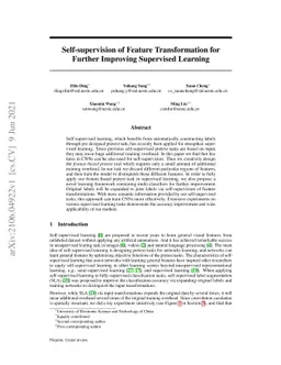 Self-supervision of Feature Transformation for Further Improving
  Supervised Learning