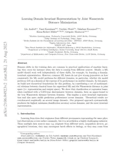 Learning Domain Invariant Representations by Joint Wasserstein Distance
  Minimization