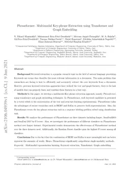 Phraseformer: Multimodal Key-phrase Extraction using Transformer and
  Graph Embedding