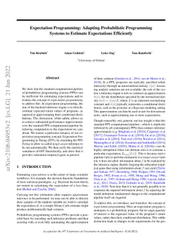 Expectation Programming: Adapting Probabilistic Programming Systems to
  Estimate Expectations Efficiently