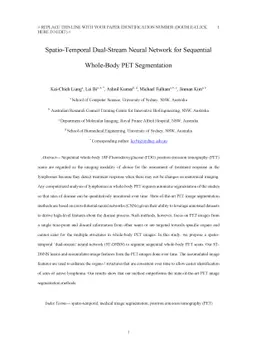 Spatio-Temporal Dual-Stream Neural Network for Sequential Whole-Body PET
  Segmentation