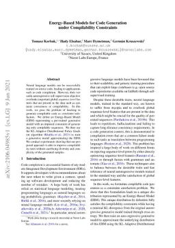 Energy-Based Models for Code Generation under Compilability Constraints