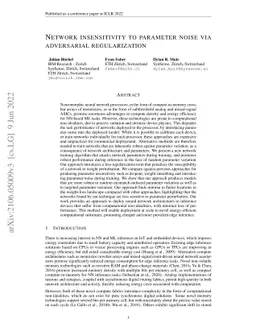 Network insensitivity to parameter noise via adversarial regularization