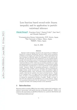 Loss function based second-order Jensen inequality and its application
  to particle variational inference