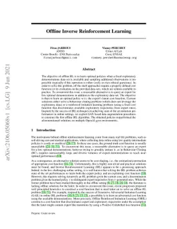 Offline Inverse Reinforcement Learning