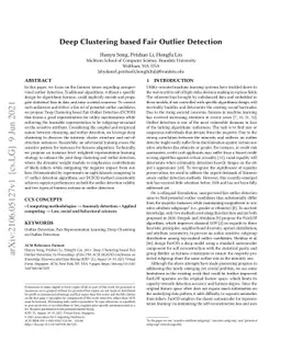 Deep Clustering based Fair Outlier Detection