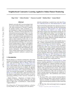 Neighborhood Contrastive Learning Applied to Online Patient Monitoring