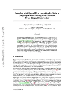 Learning Multilingual Representation for Natural Language Understanding
  with Enhanced Cross-Lingual Supervision