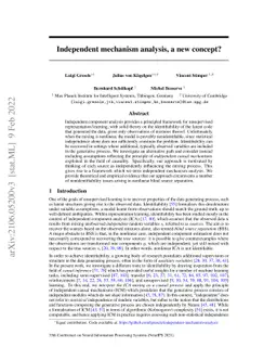 Independent mechanism analysis, a new concept?
