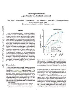Knowledge distillation: A good teacher is patient and consistent