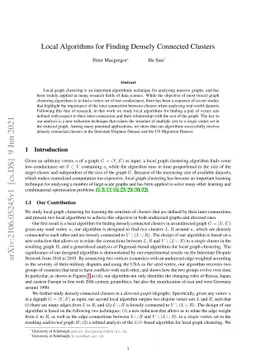 Local Algorithms for Finding Densely Connected Clusters