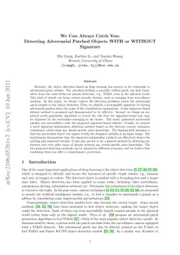 We Can Always Catch You: Detecting Adversarial Patched Objects WITH or WITHOUT Signature