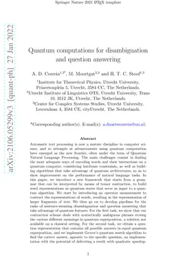 Grover's Algorithm for Question Answering