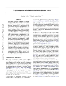 Explaining Time Series Predictions with Dynamic Masks