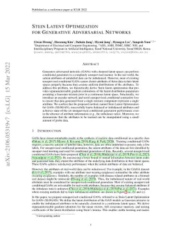 Stein Latent Optimization for Generative Adversarial Networks