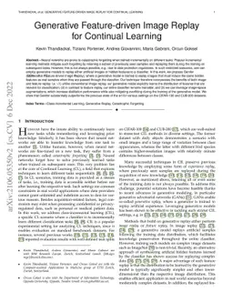 Generative Feature-driven Image Replay for Continual Learning