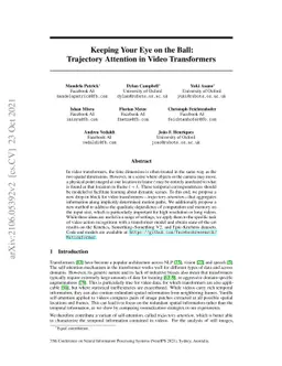 Keeping Your Eye on the Ball: Trajectory Attention in Video Transformers